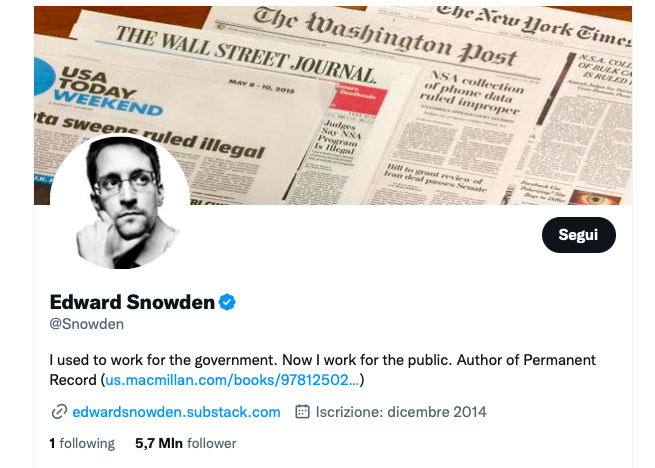 La società dei sensori, Edward Snowden e i metadati
